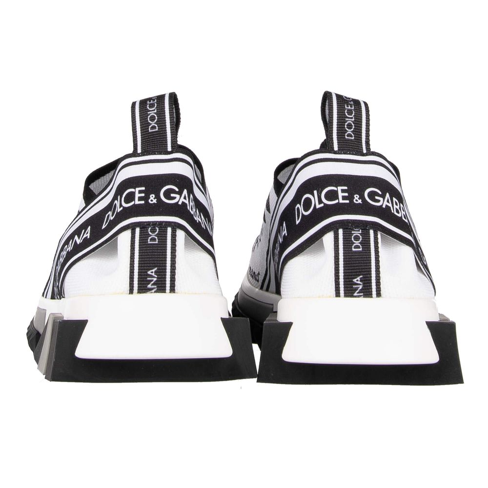 Dolce & Gabbana Elegante Monokrome Printede Stretch Sneakers