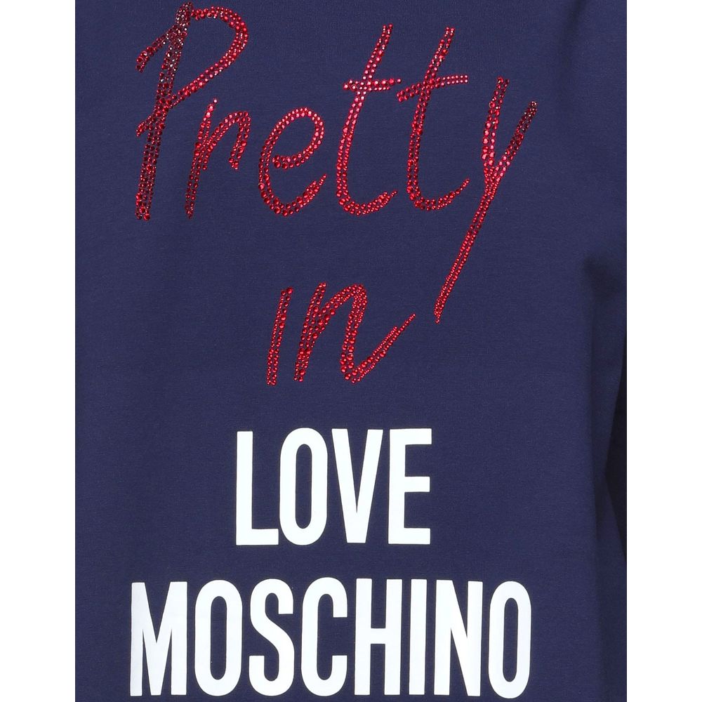 Love Moschino Blå Bomuldskjole Til Kvinder