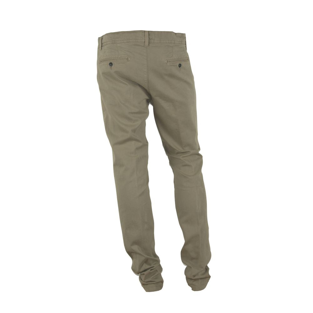 Fremstillet i Italien Chic Beige Vinterbukser i Bomuldsblanding