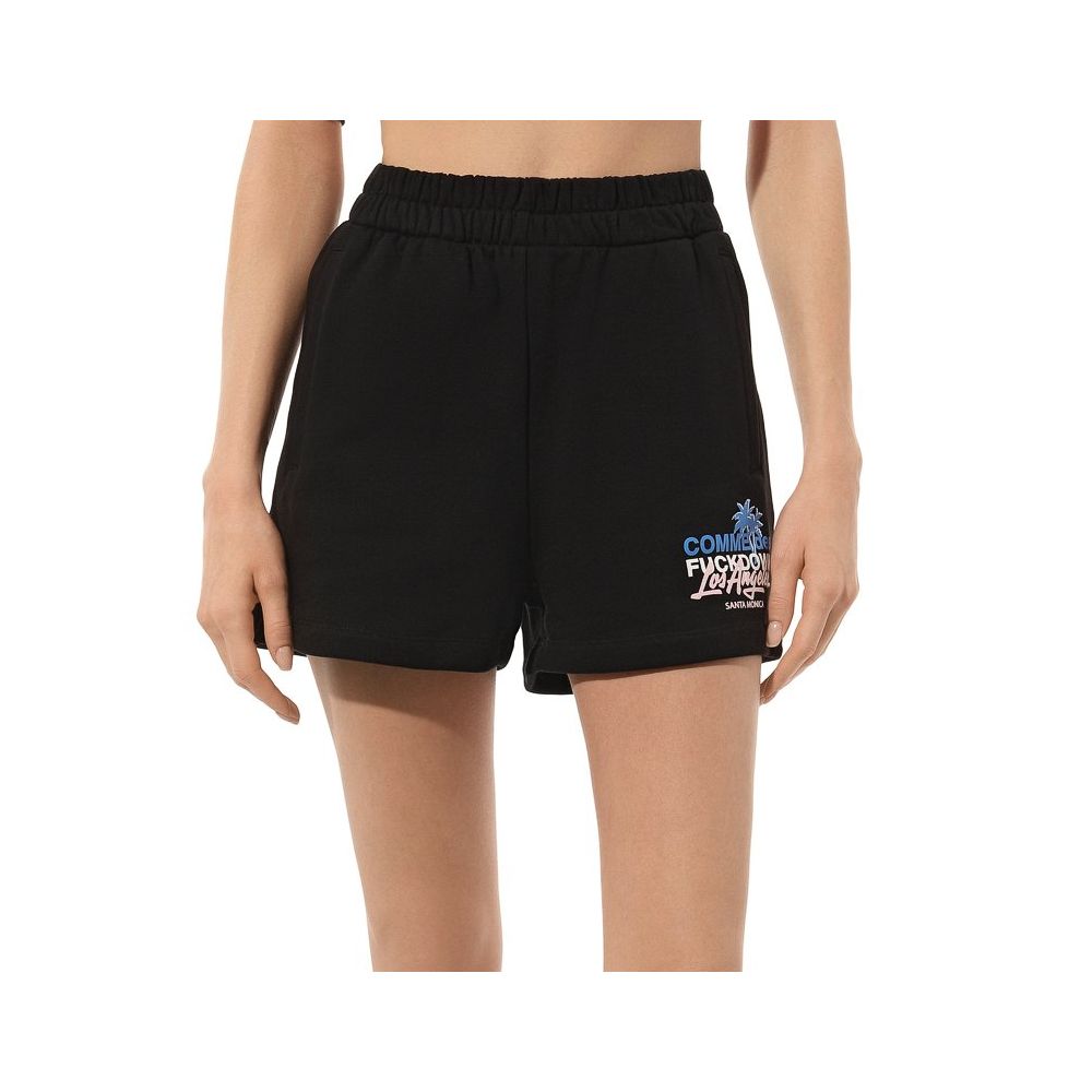 Comme Des Fuckdown Chic Sorte Bomuldsshorts med Sidelommer