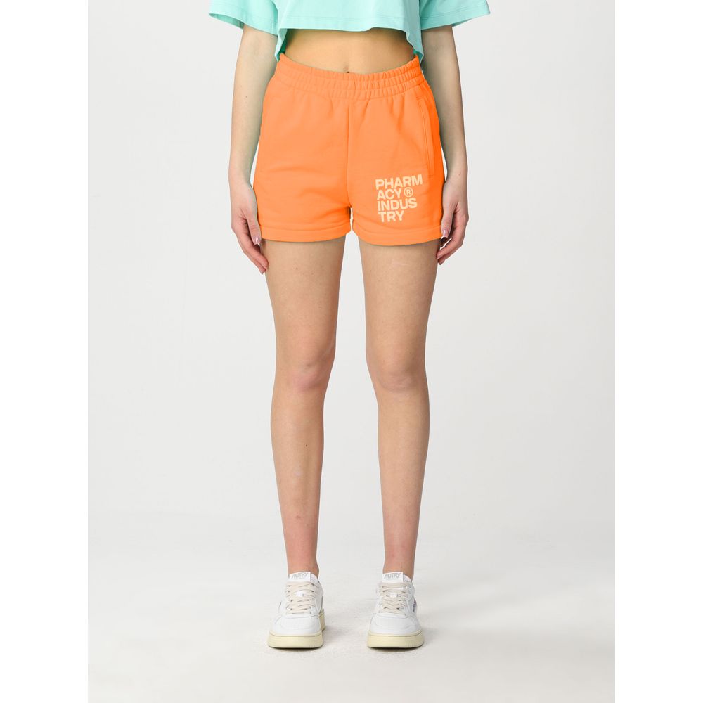 Apoteksindustriens smarte orange bomuldsshorts med logo