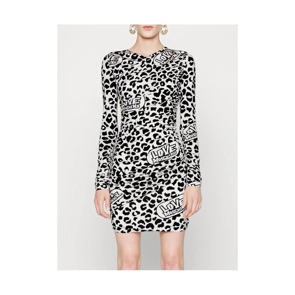Love Moschino Hvid Viskose Kjole Til Kvinder