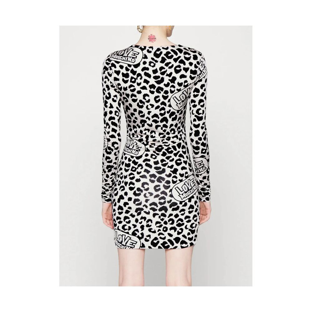 Love Moschino Hvid Viskose Kjole Til Kvinder