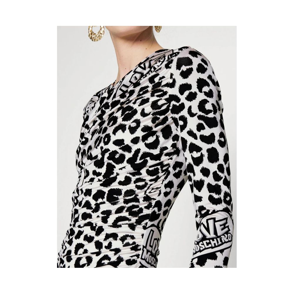 Love Moschino Hvid Viskose Kjole Til Kvinder
