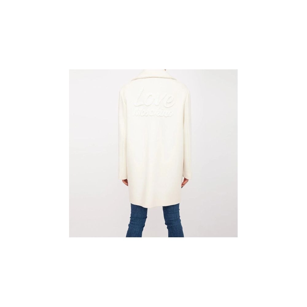 Love Moschino Chic Hvid Vinter Elegance Lang Frakke