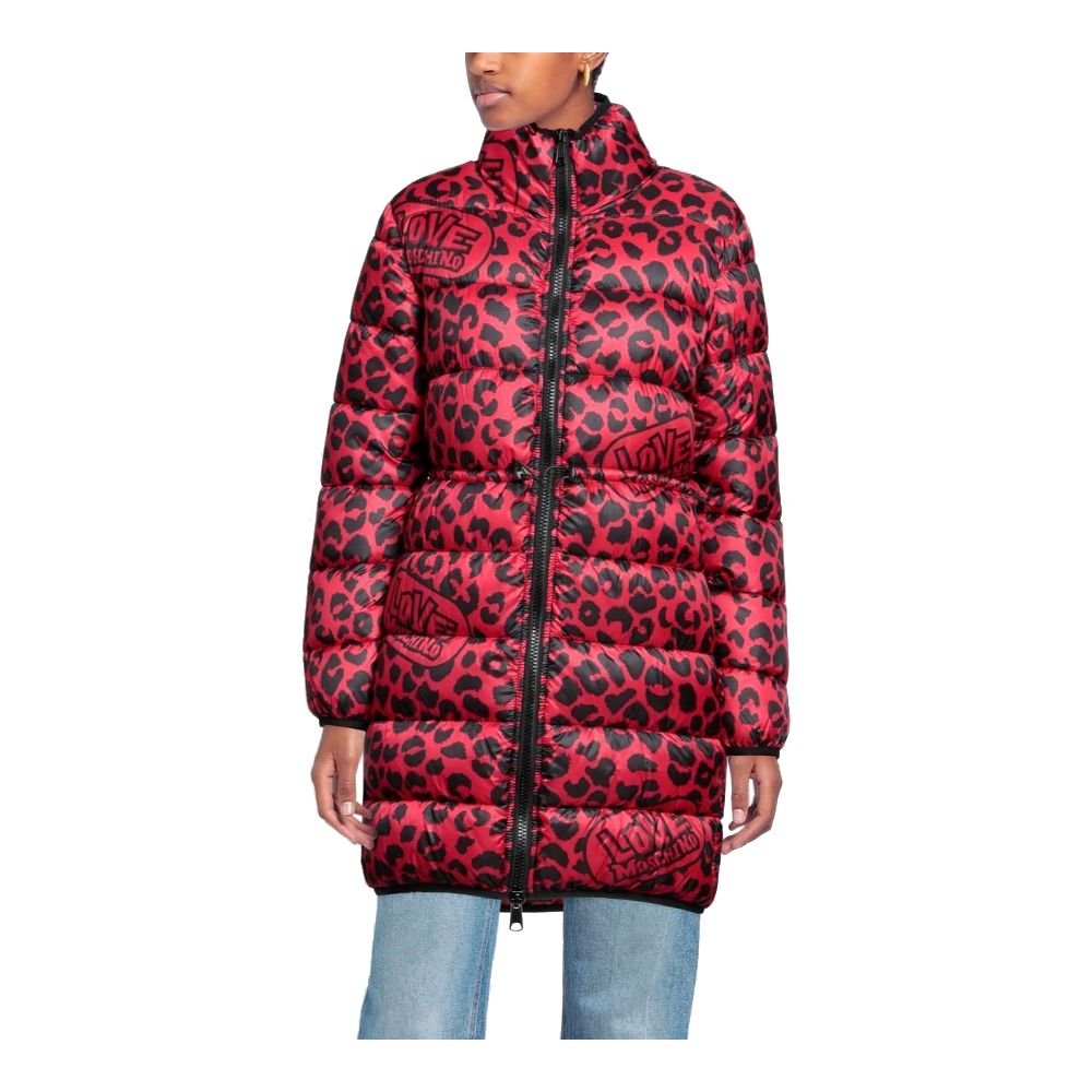 Love Moschino Chic Leopardprint Lang Dunjakke