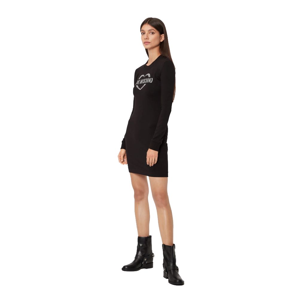 Love Moschino Chic Kjole med Logo i Bomuldsblanding
