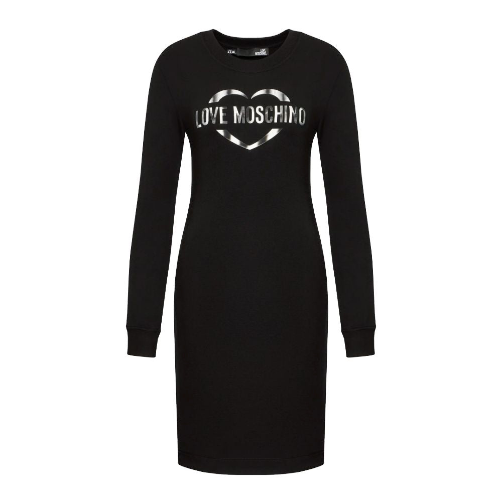 Love Moschino Chic Kjole med Logo i Bomuldsblanding