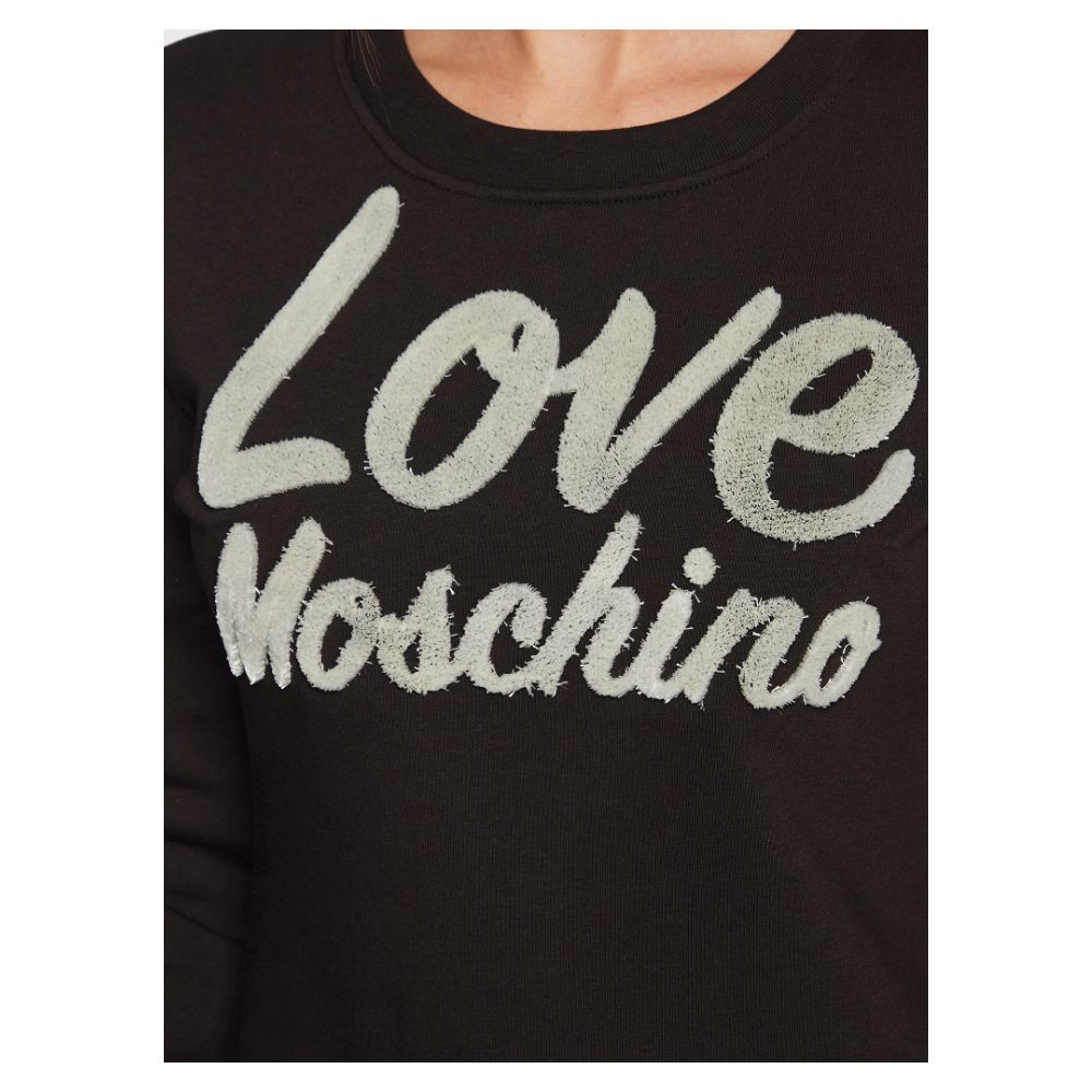 Love Moschino Chic kjole med præget logo i bomuldsblanding