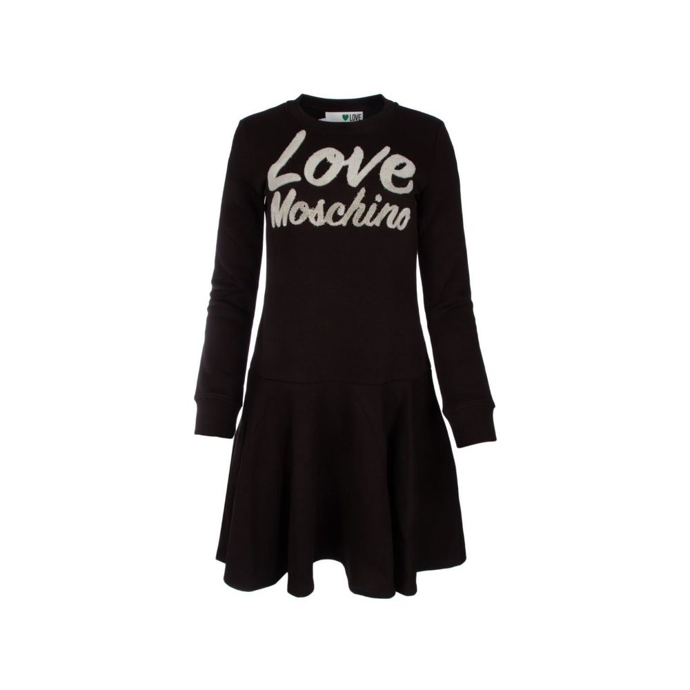 Love Moschino Chic kjole med præget logo i bomuldsblanding