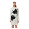 Love Moschino Elegant Broderet Lang Kjole i Uldblanding