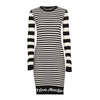 Love Moschino Elegant Stribet Strikkjole med Lange Ærmer