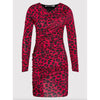 Love Moschino Chic Leopard Tekstureret Kjole i Pink og Sort