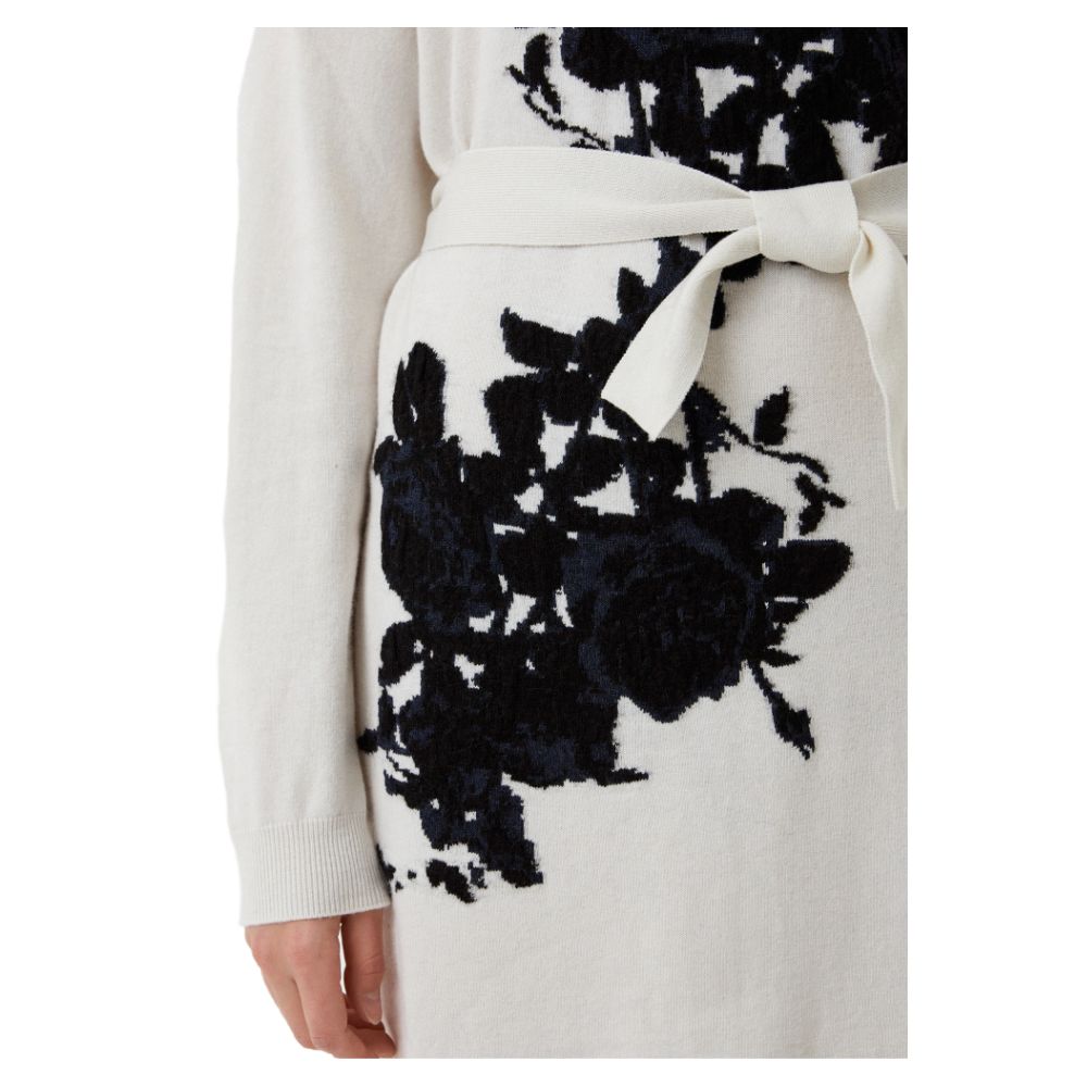 Love Moschino Elegant Broderet Lang Kjole i Uldblanding