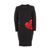 Love Moschino Chic Hjertemønster Strikkjole i uldblanding