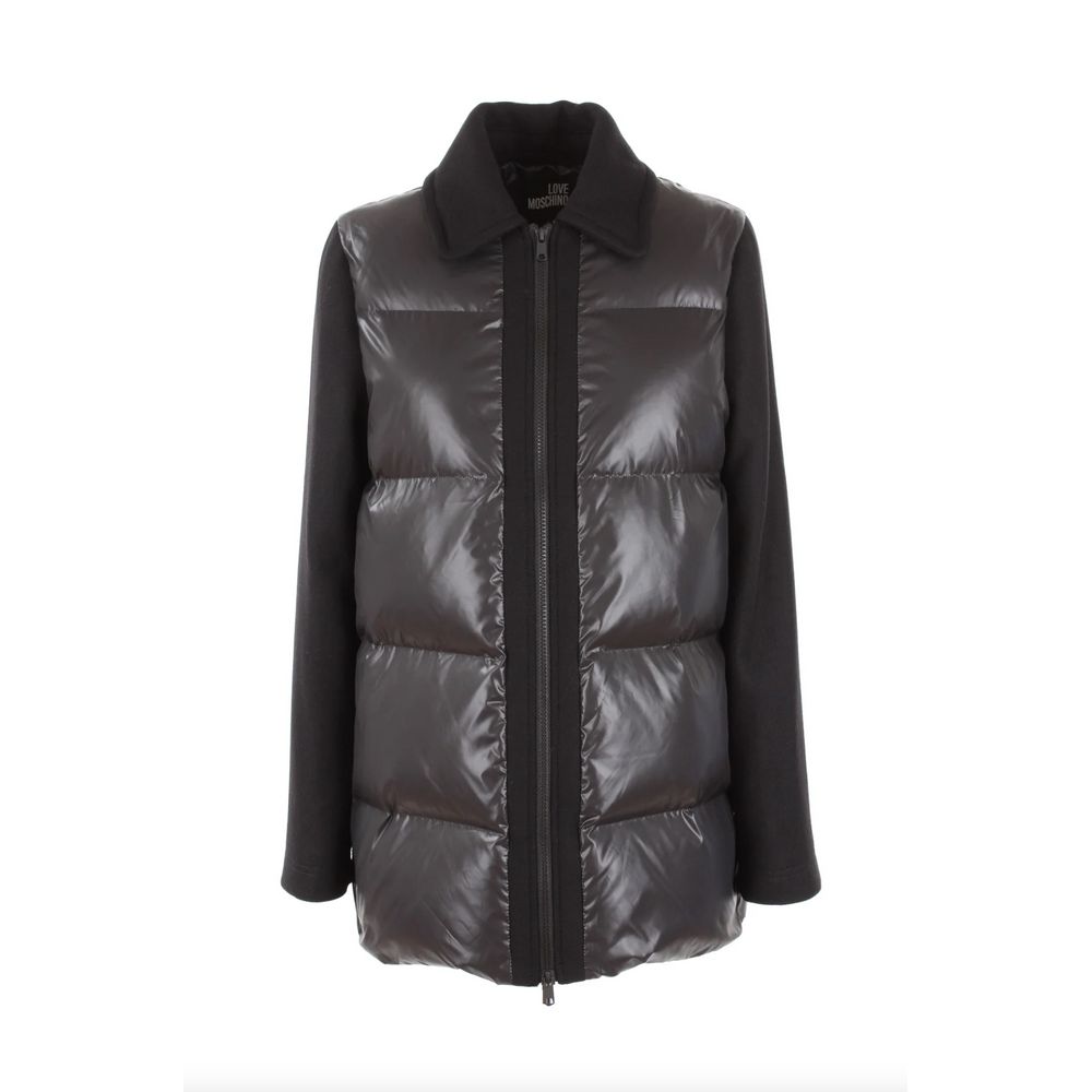 Love Moschino Chic Grå Jakke med Kontrastdetaljer