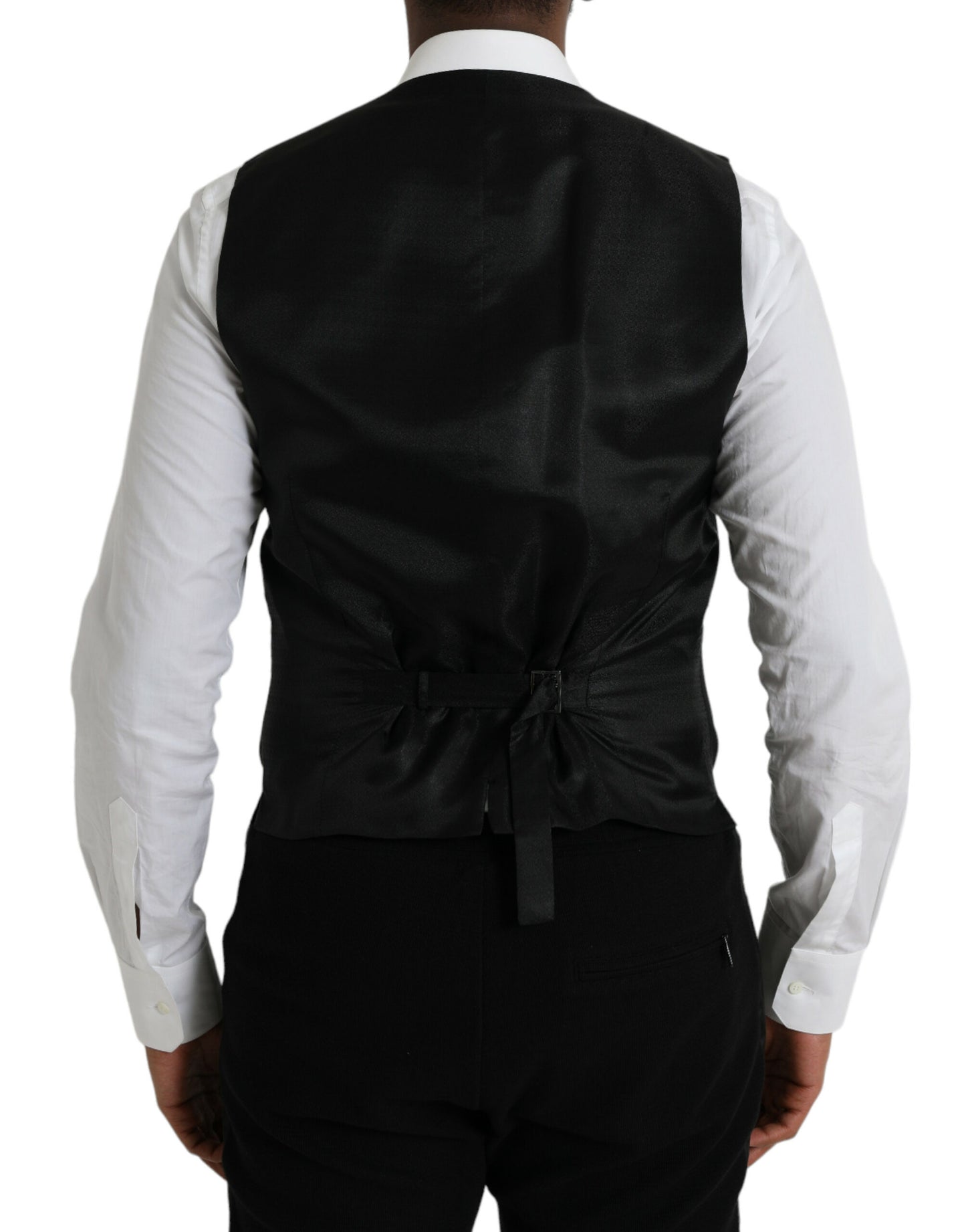 Dolce & Gabbana Sort Uldvest Kjole Formel Vest