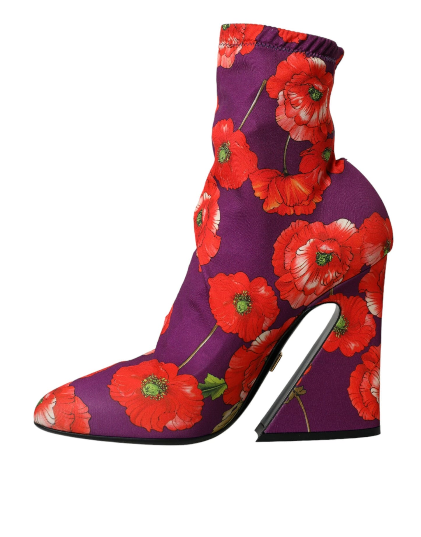 Dolce & Gabbana Lilla Blomster Jersey Stretch Støvler Sko