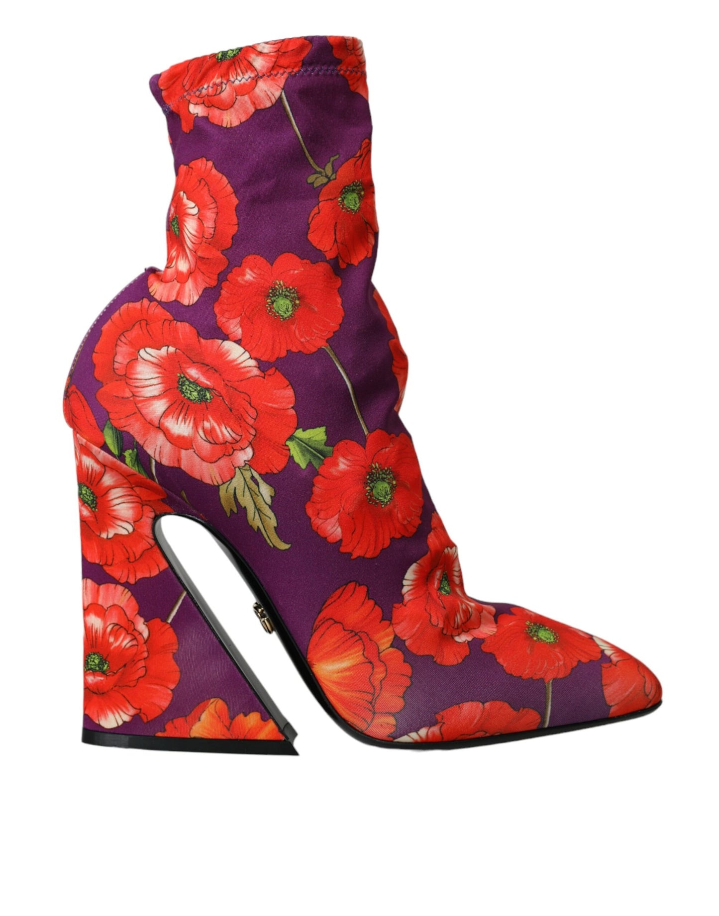 Dolce & Gabbana Lilla Blomster Jersey Stretch Støvler Sko