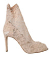 Dolce & Gabbana Beige Stretch Taormina Støvler Med Blonde