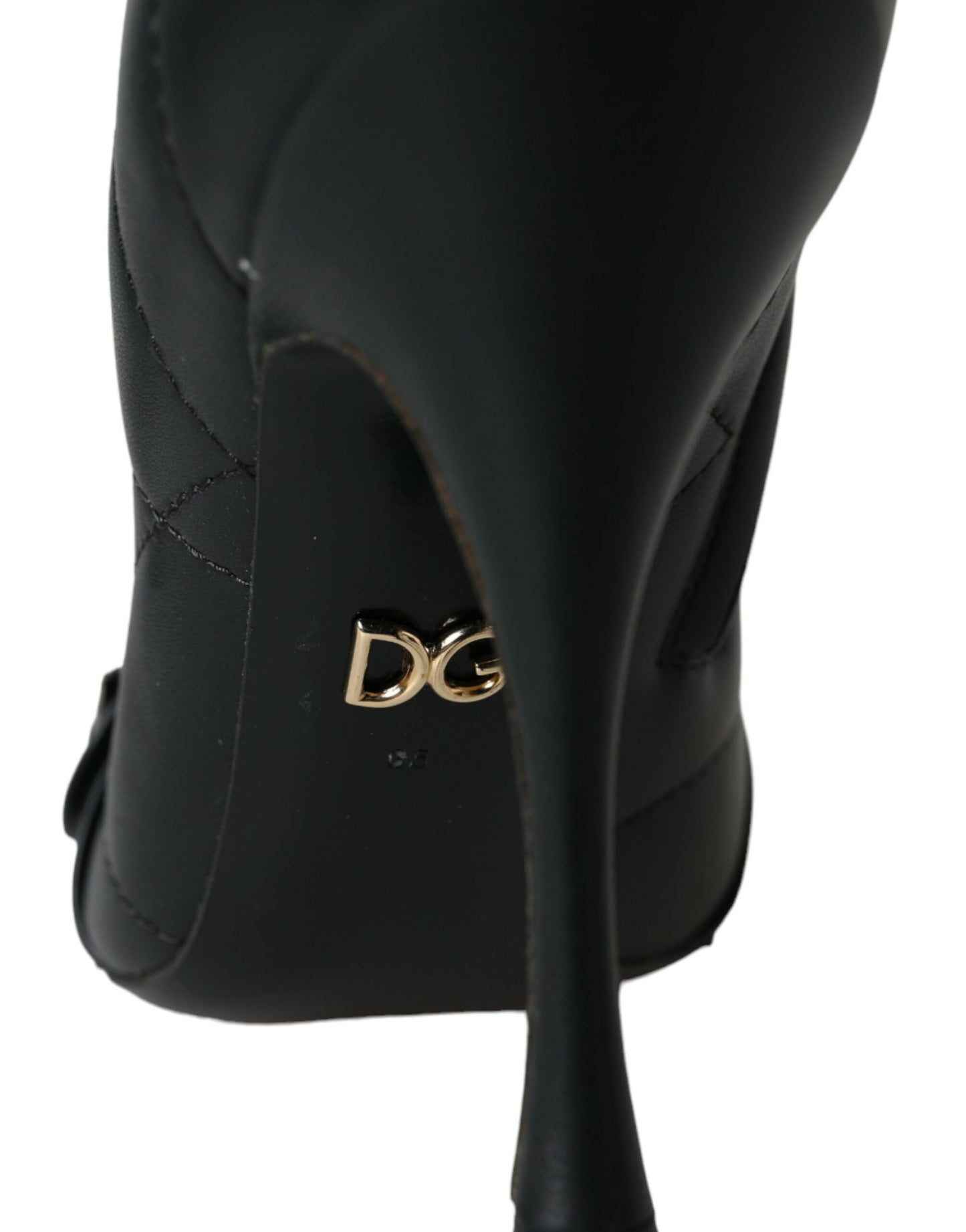 Dolce & Gabbana Sorte Devotion Quiltede Støvler med Spænde
