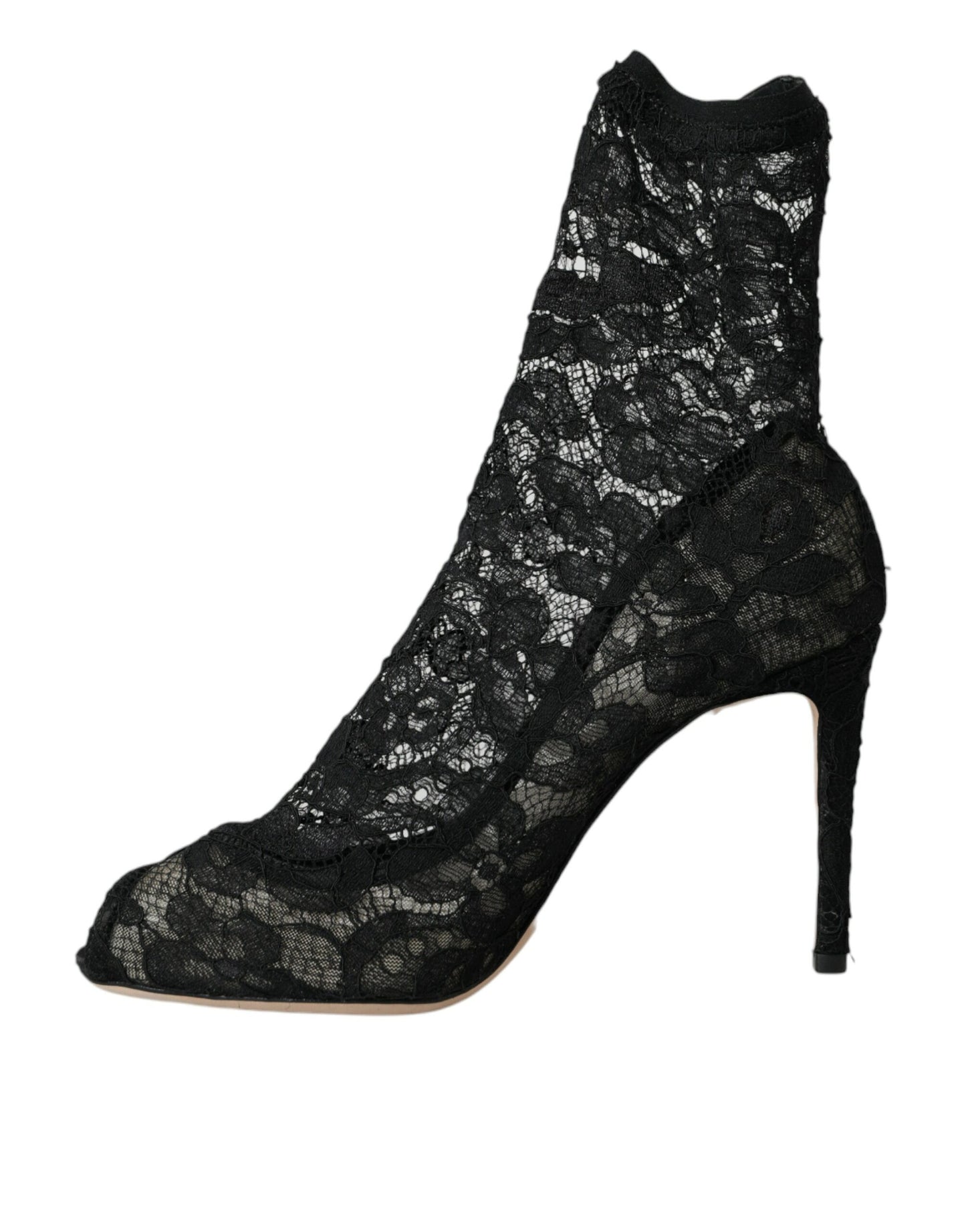 Dolce & Gabbana Sorte Stretch Taormina Støvler Med Blonde
