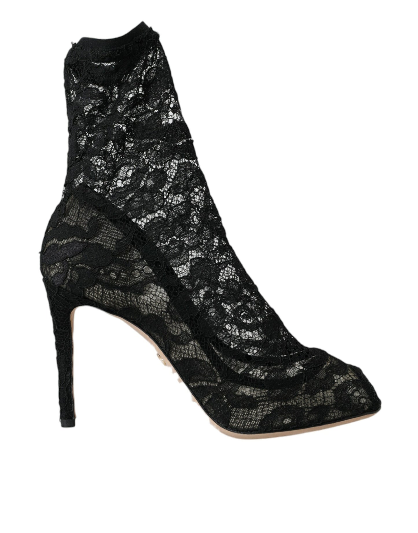 Dolce & Gabbana Sorte Stretch Taormina Støvler Med Blonde
