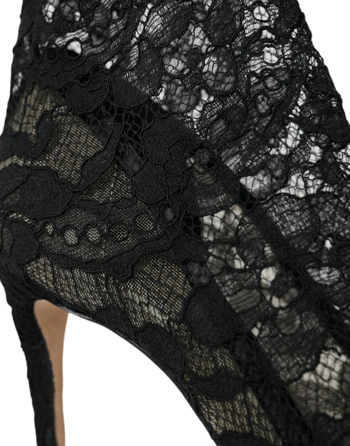 Dolce & Gabbana Sorte Stretch Taormina Støvler Med Blonde