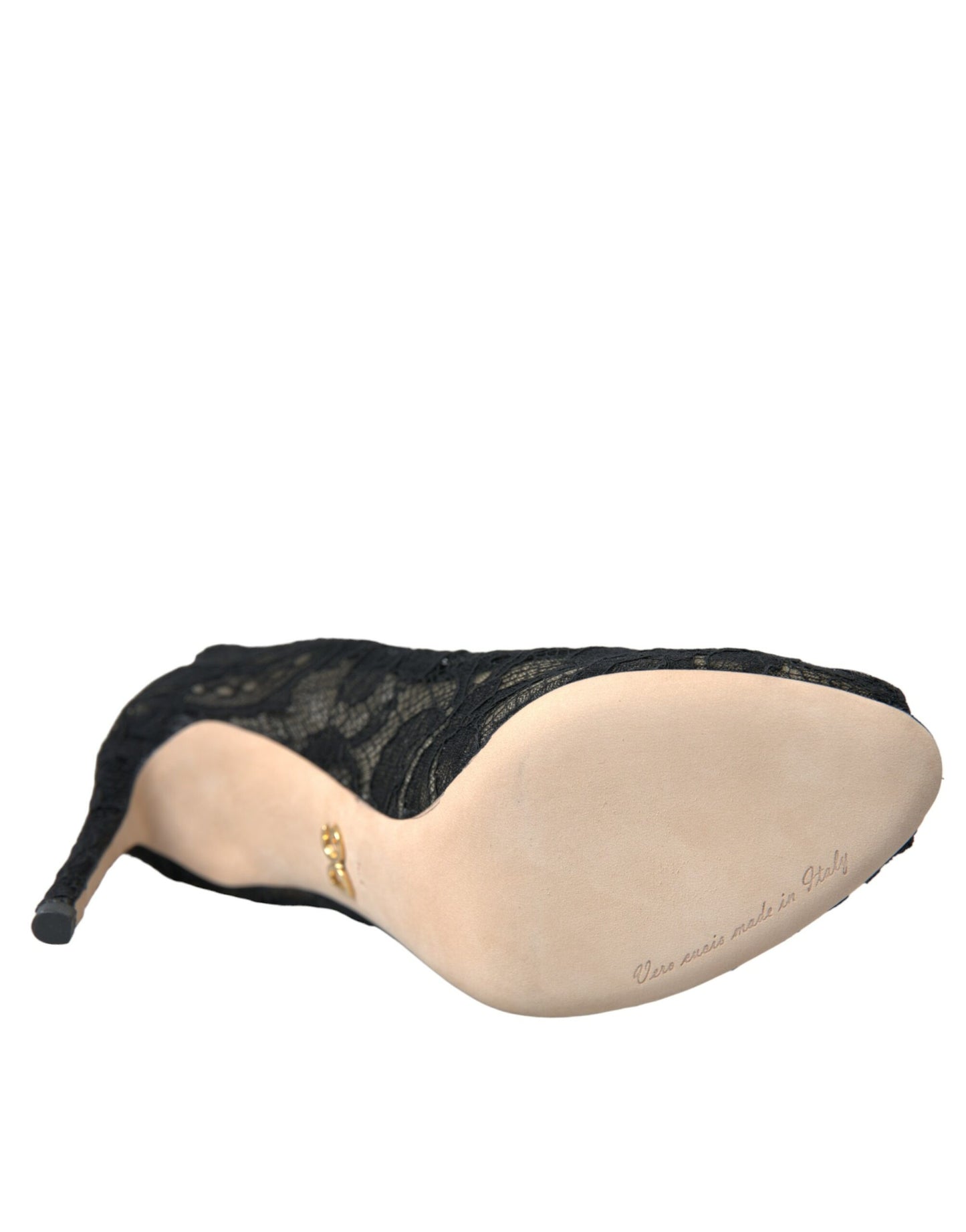 Dolce & Gabbana Sorte Stretch Taormina Støvler Med Blonde