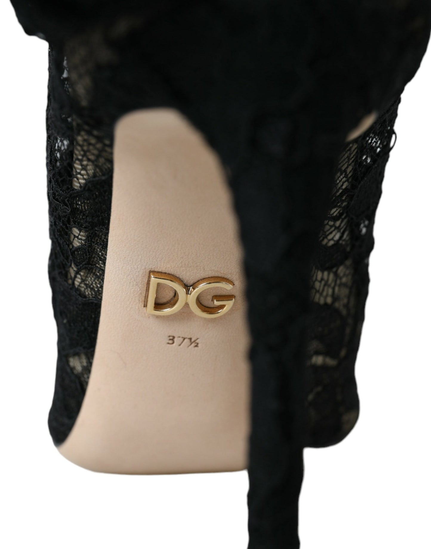 Dolce & Gabbana Sorte Stretch Taormina Støvler Med Blonde