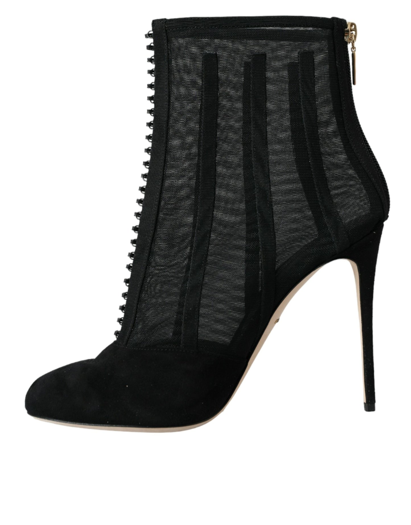 Dolce & Gabbana Sorte Mesh Stilettohæle Ankelstøvler Sko
