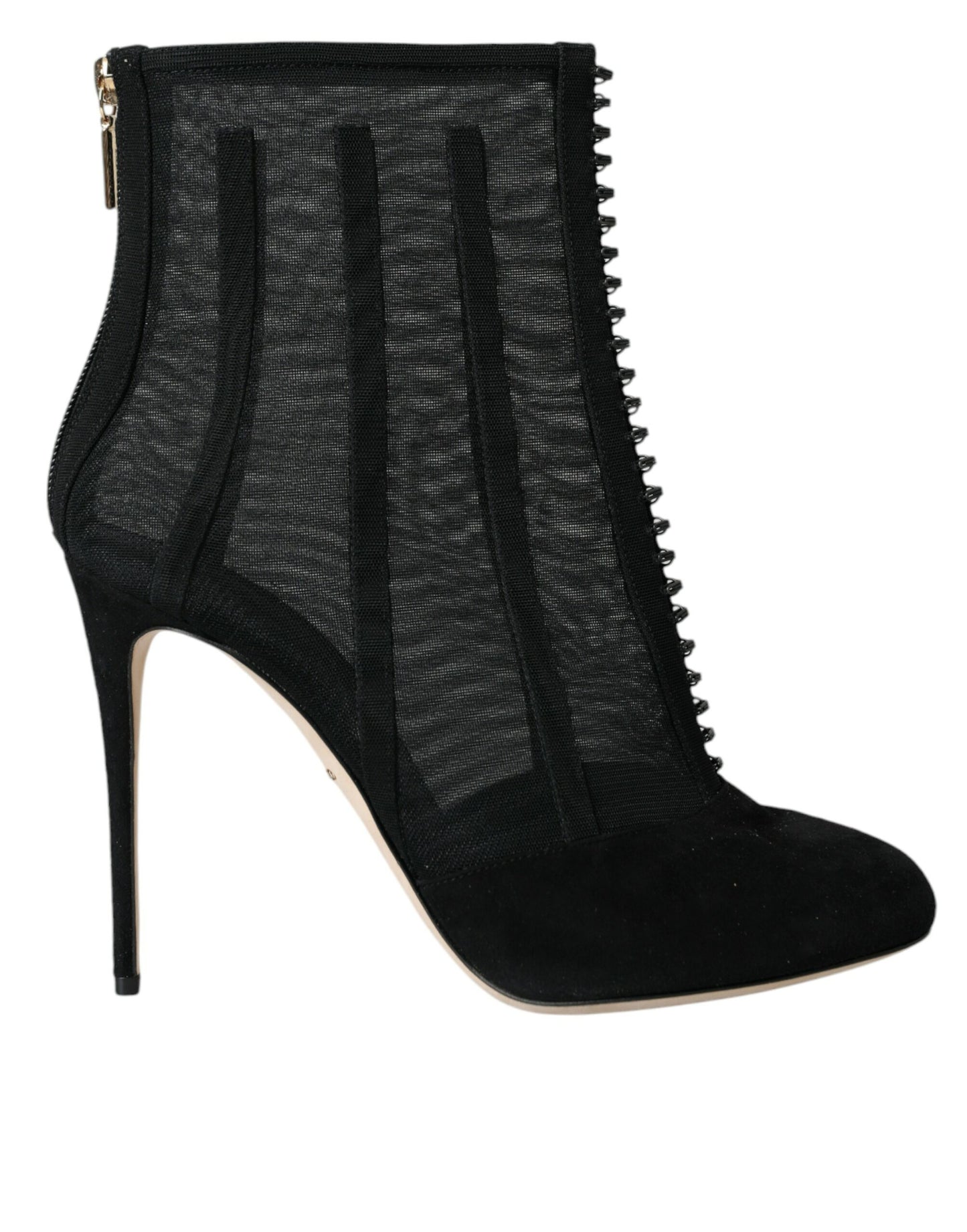 Dolce & Gabbana Sorte Mesh Stilettohæle Ankelstøvler Sko