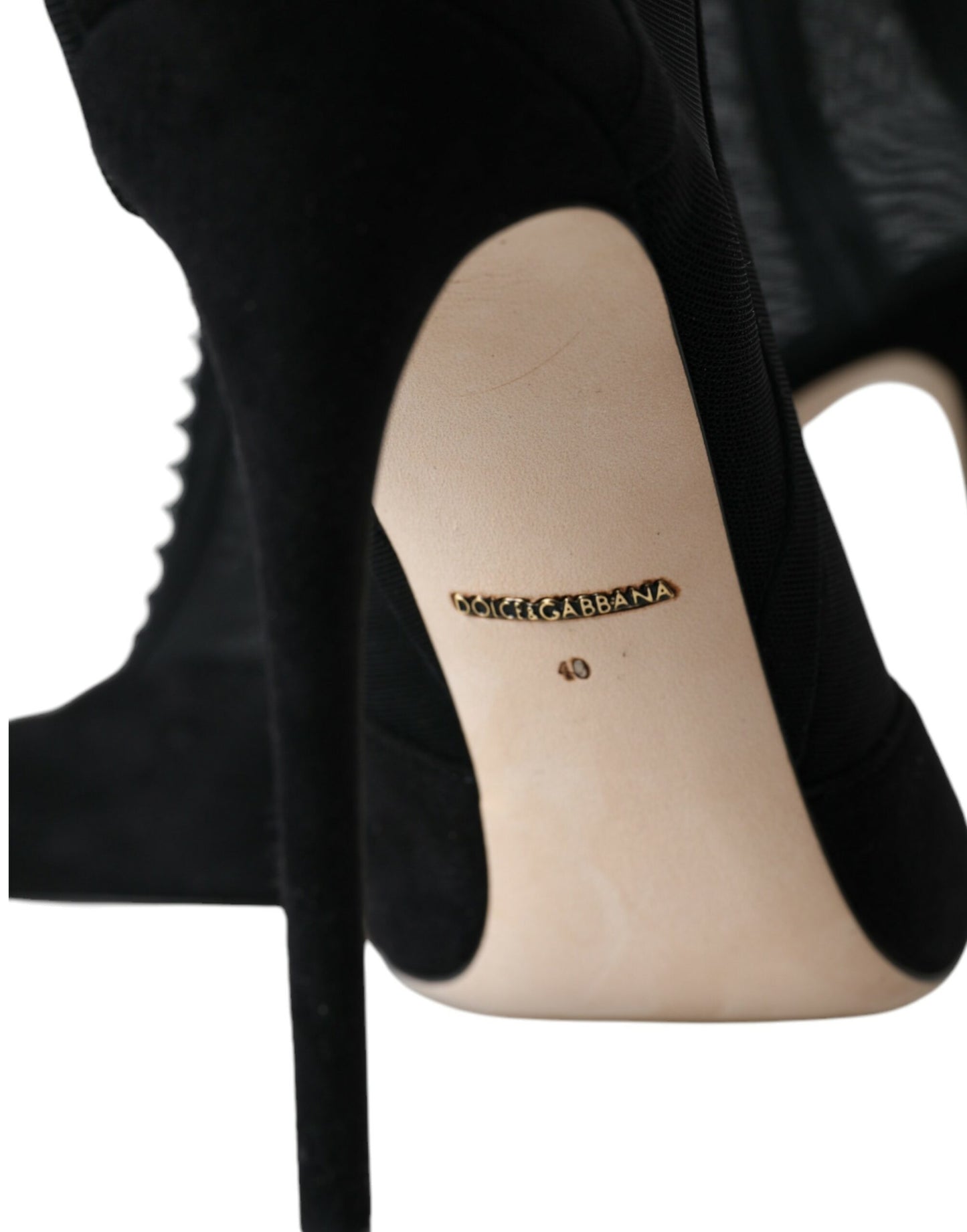 Dolce & Gabbana Sorte Mesh Stilettohæle Ankelstøvler Sko