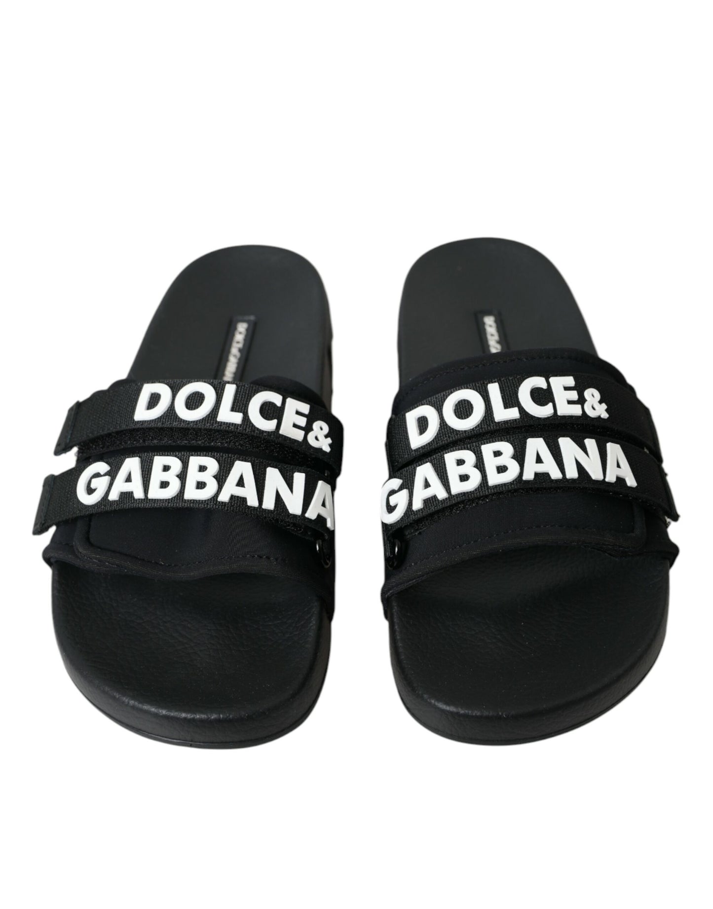 Dolce & Gabbana Sorte Neopren Sandaler Flade Strandsko
