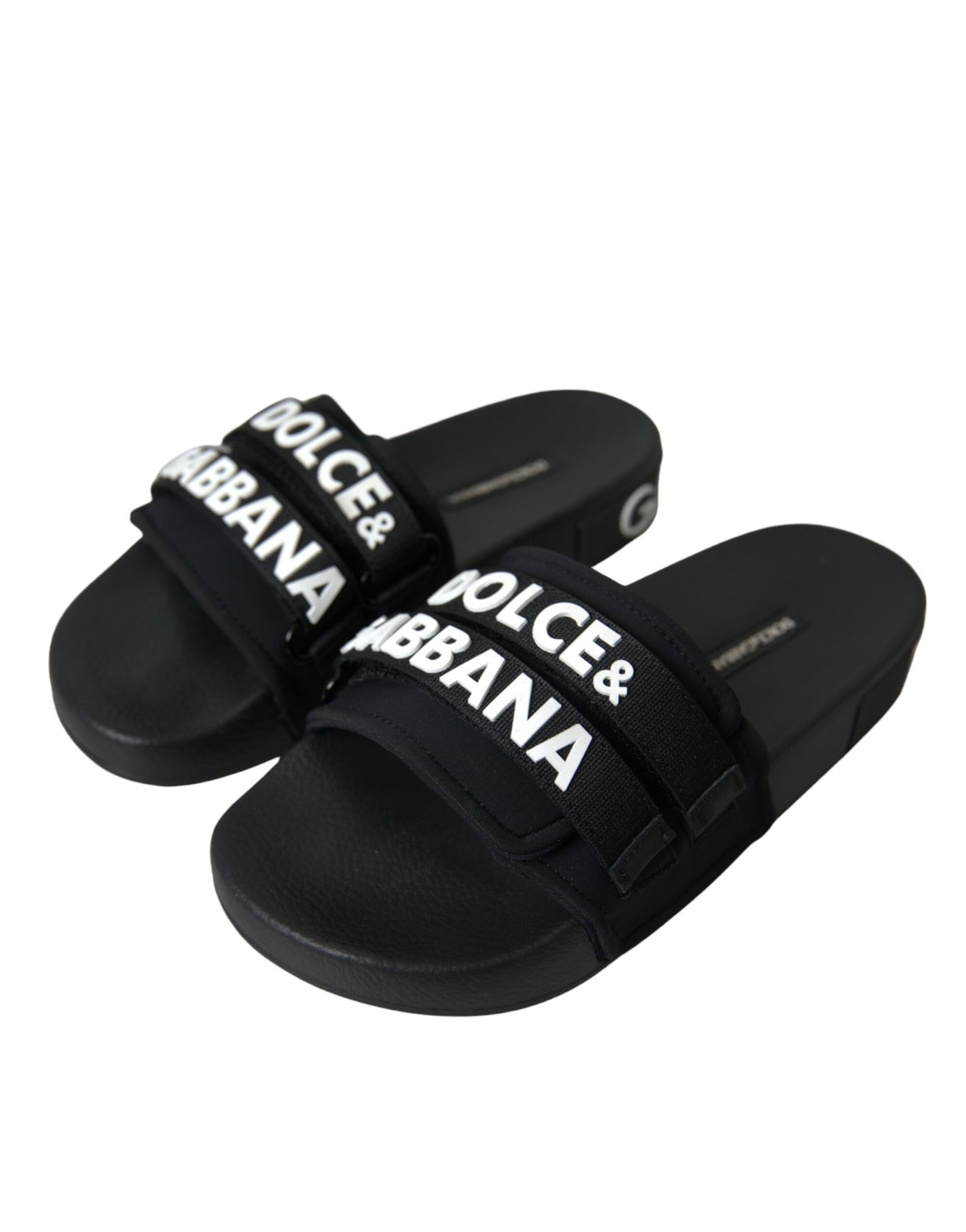 Dolce & Gabbana Sorte Neopren Sandaler Flade Strandsko