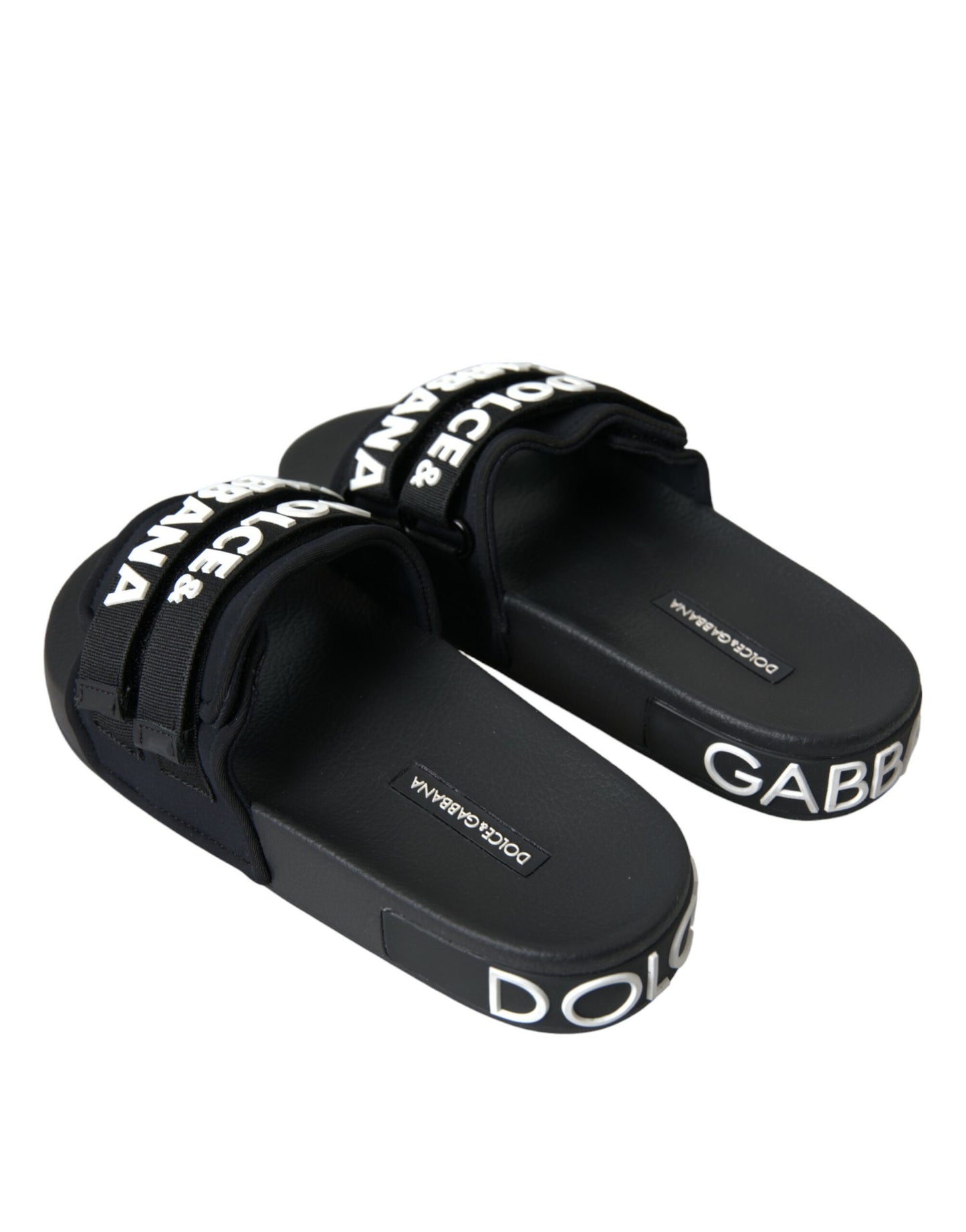 Dolce & Gabbana Sorte Neopren Sandaler Flade Strandsko