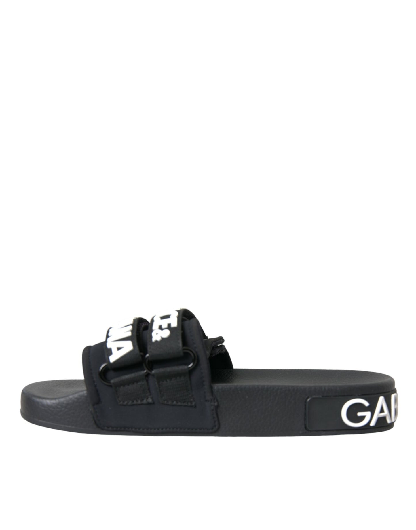 Dolce & Gabbana Sorte Neopren Sandaler Flade Strandsko