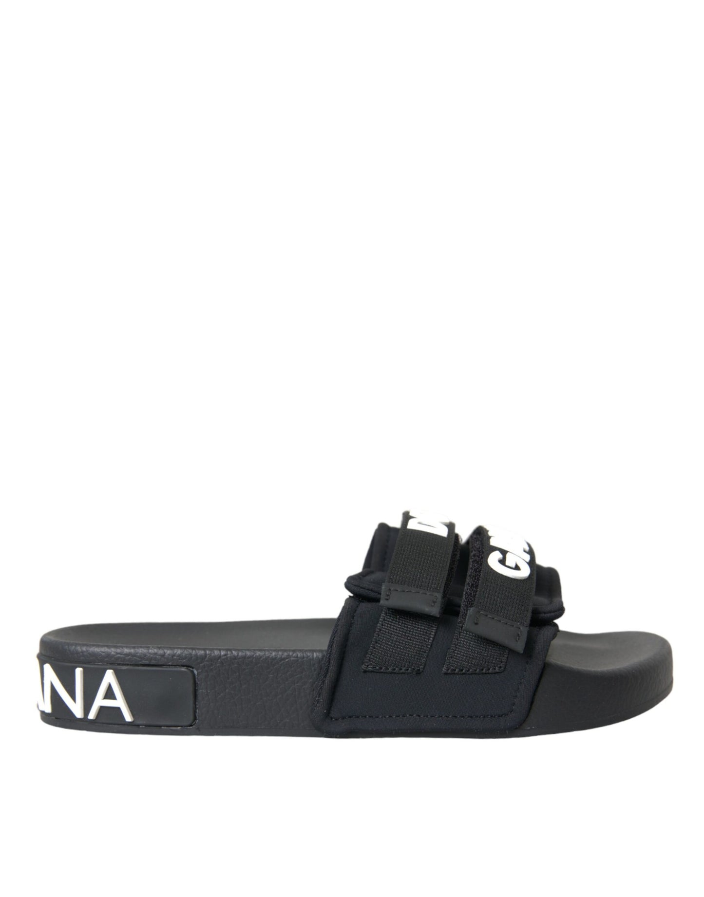 Dolce & Gabbana Sorte Neopren Sandaler Flade Strandsko