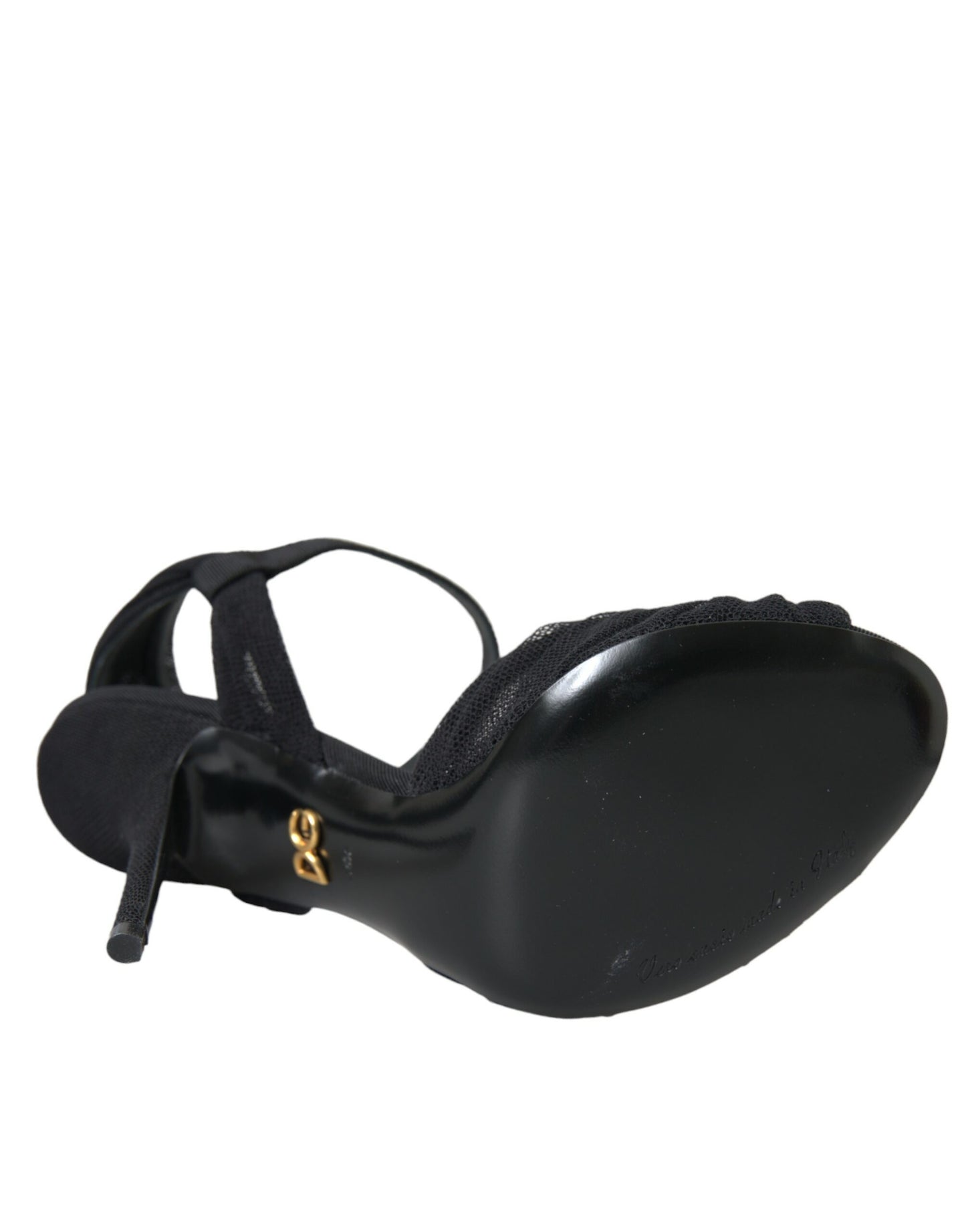 Dolce & Gabbana Sorte Ruskinds Sandaler Med Udsmykninger Og Hæle