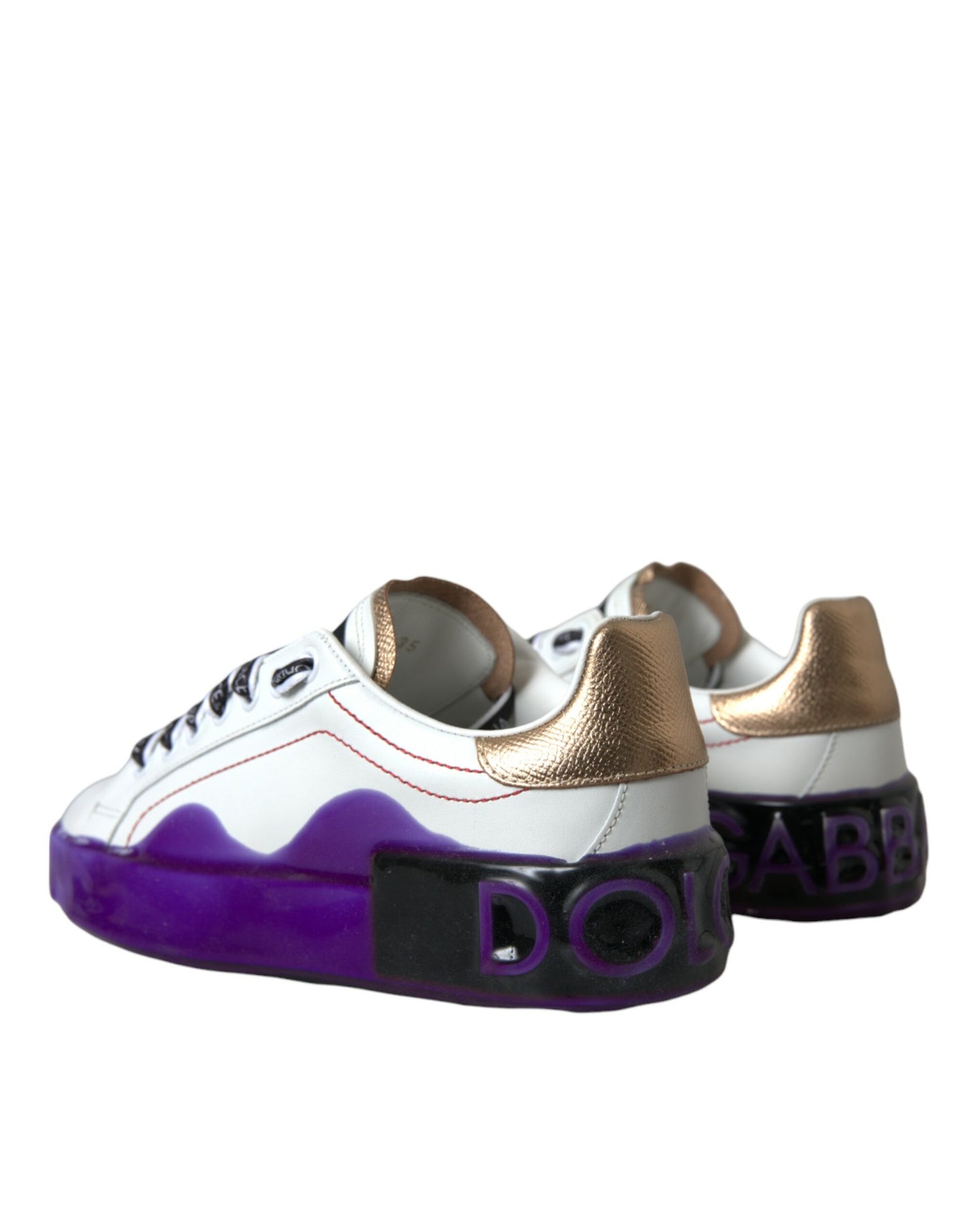 Dolce & Gabbana Hvide Læder Portofino Lave Sneakers Sko