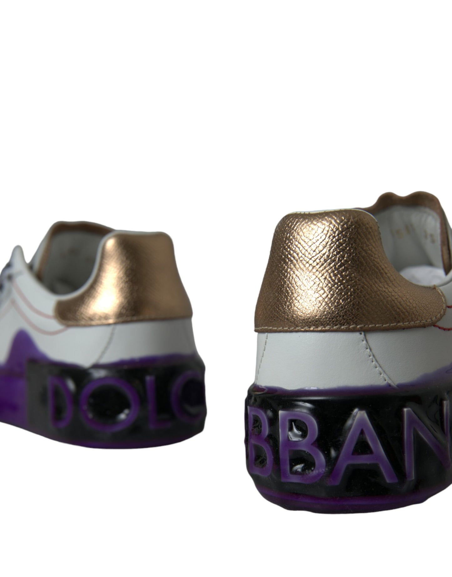 Dolce & Gabbana Hvide Læder Portofino Lave Sneakers Sko