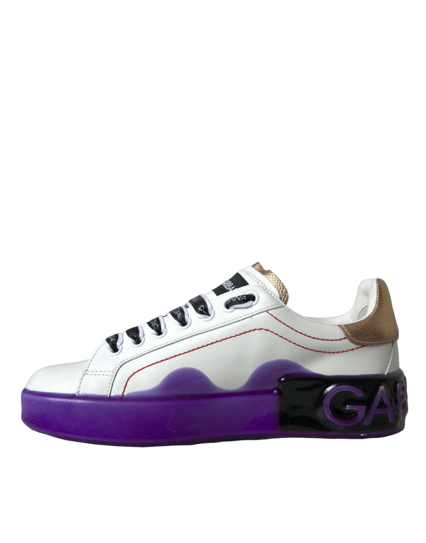Dolce & Gabbana Hvide Læder Portofino Lave Sneakers Sko