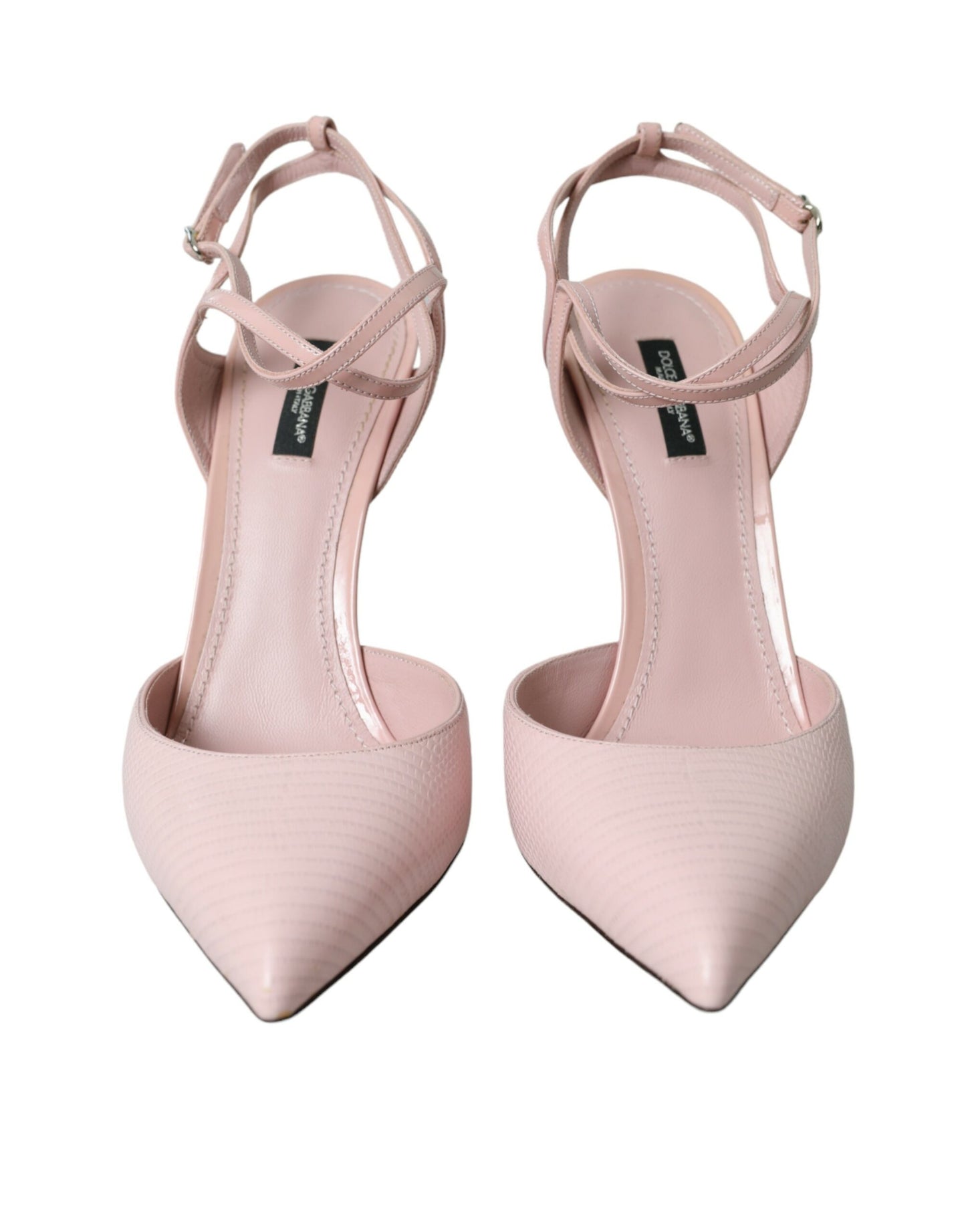 Dolce & Gabbana Pink Læder Ankelrem Hæle Pumps Sko