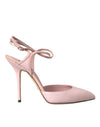 Dolce & Gabbana Pink Læder Ankelrem Hæle Pumps Sko