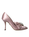 Dolce & Gabbana Pink Satin Krystal Høje Hæle Pumps Sko