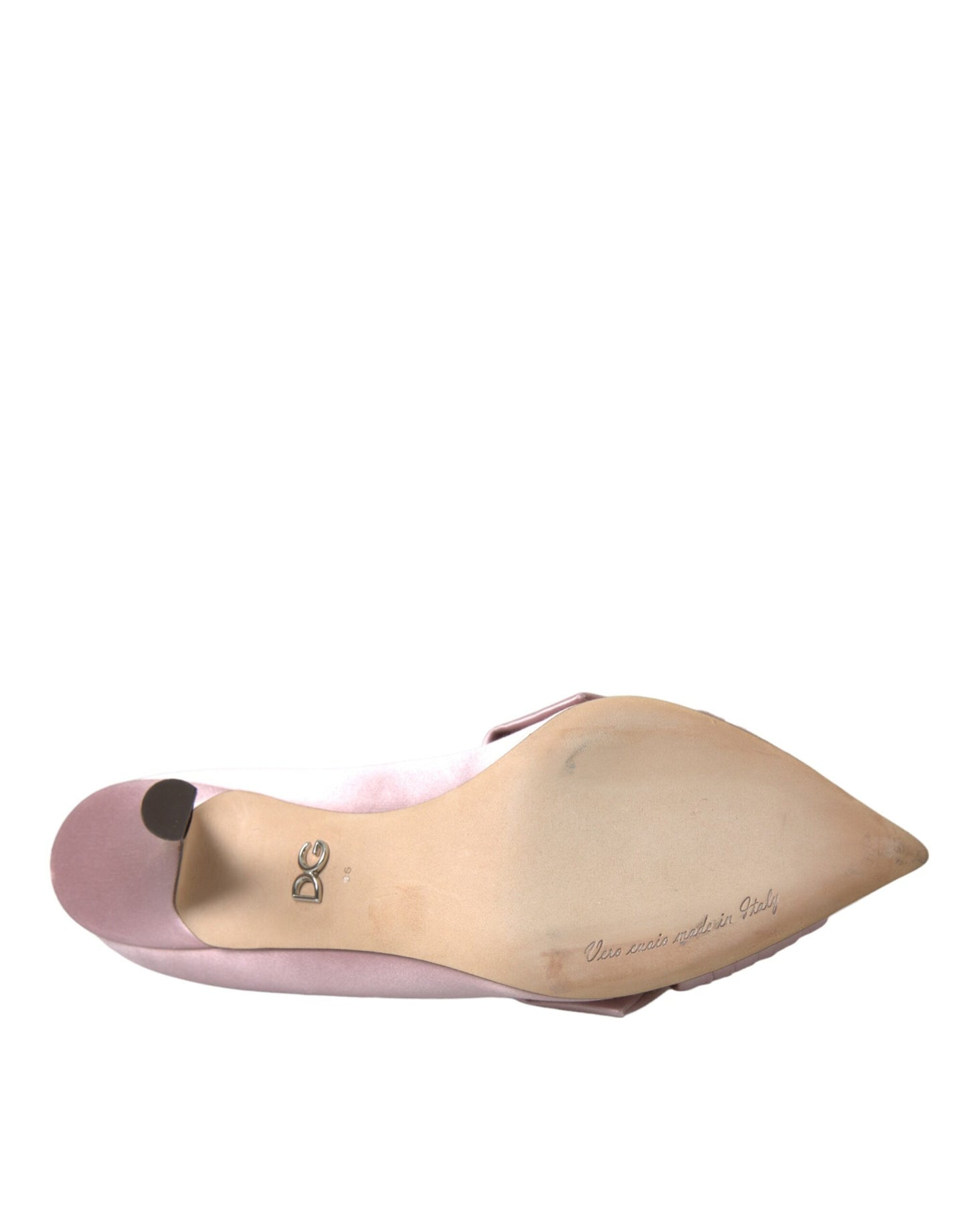 Dolce & Gabbana Pink Satin Krystal Høje Hæle Pumps Sko