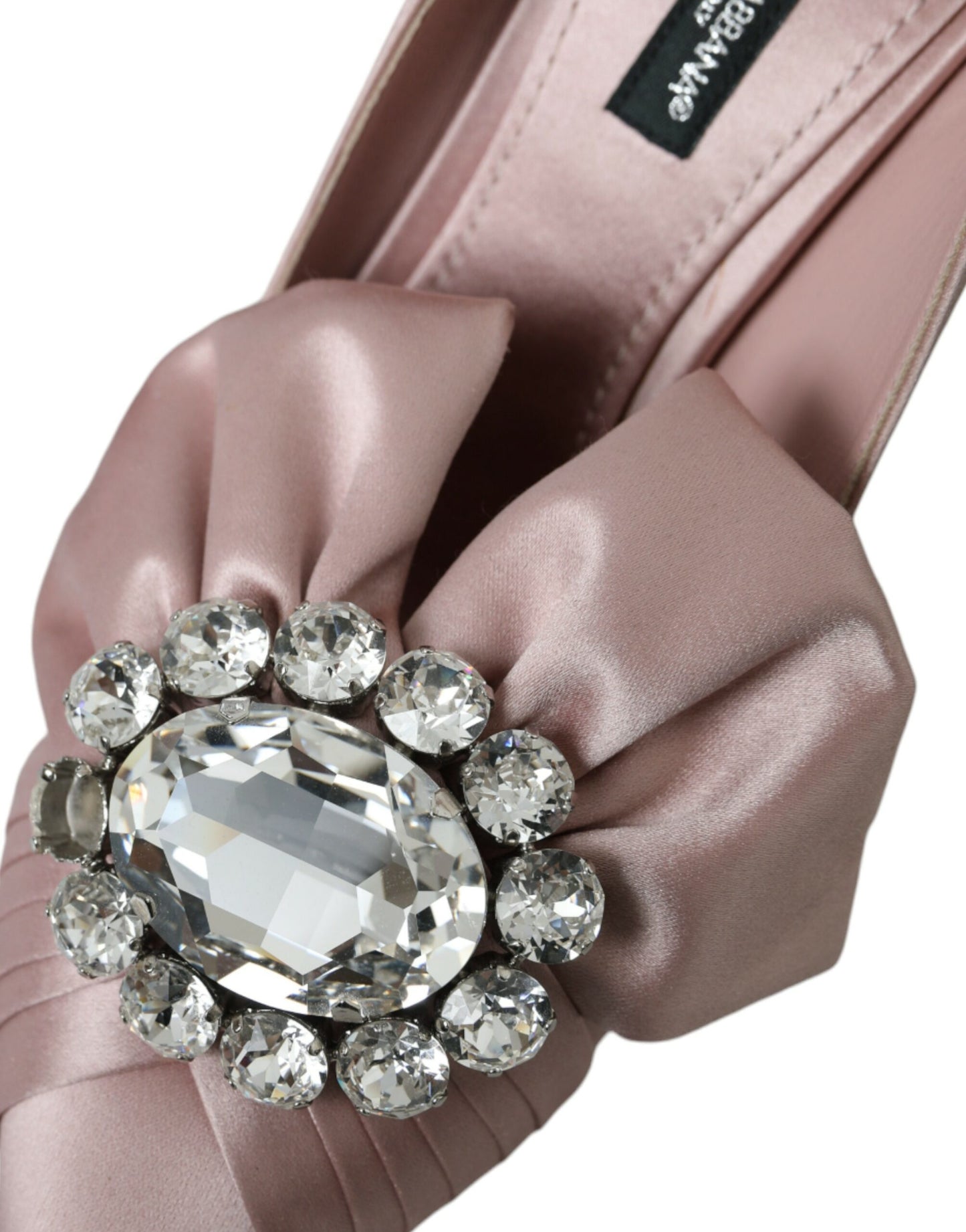 Dolce & Gabbana Pink Satin Krystal Høje Hæle Pumps Sko