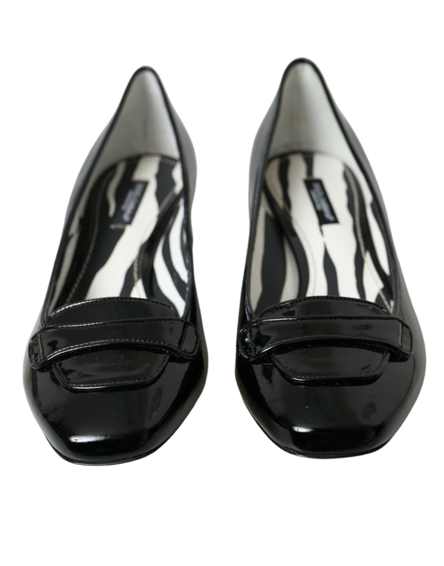 Dolce & Gabbana Sorte Laklæder Pumps Med Blokhæl