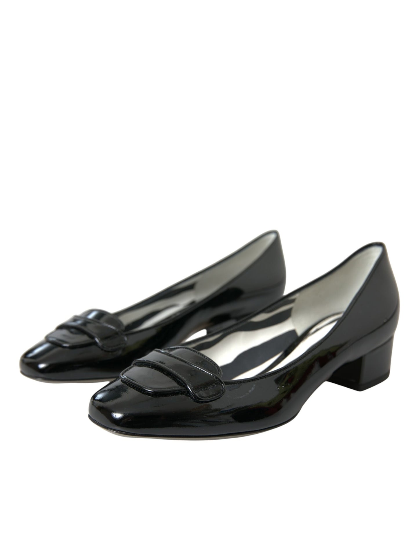 Dolce & Gabbana Sorte Laklæder Pumps Med Blokhæl