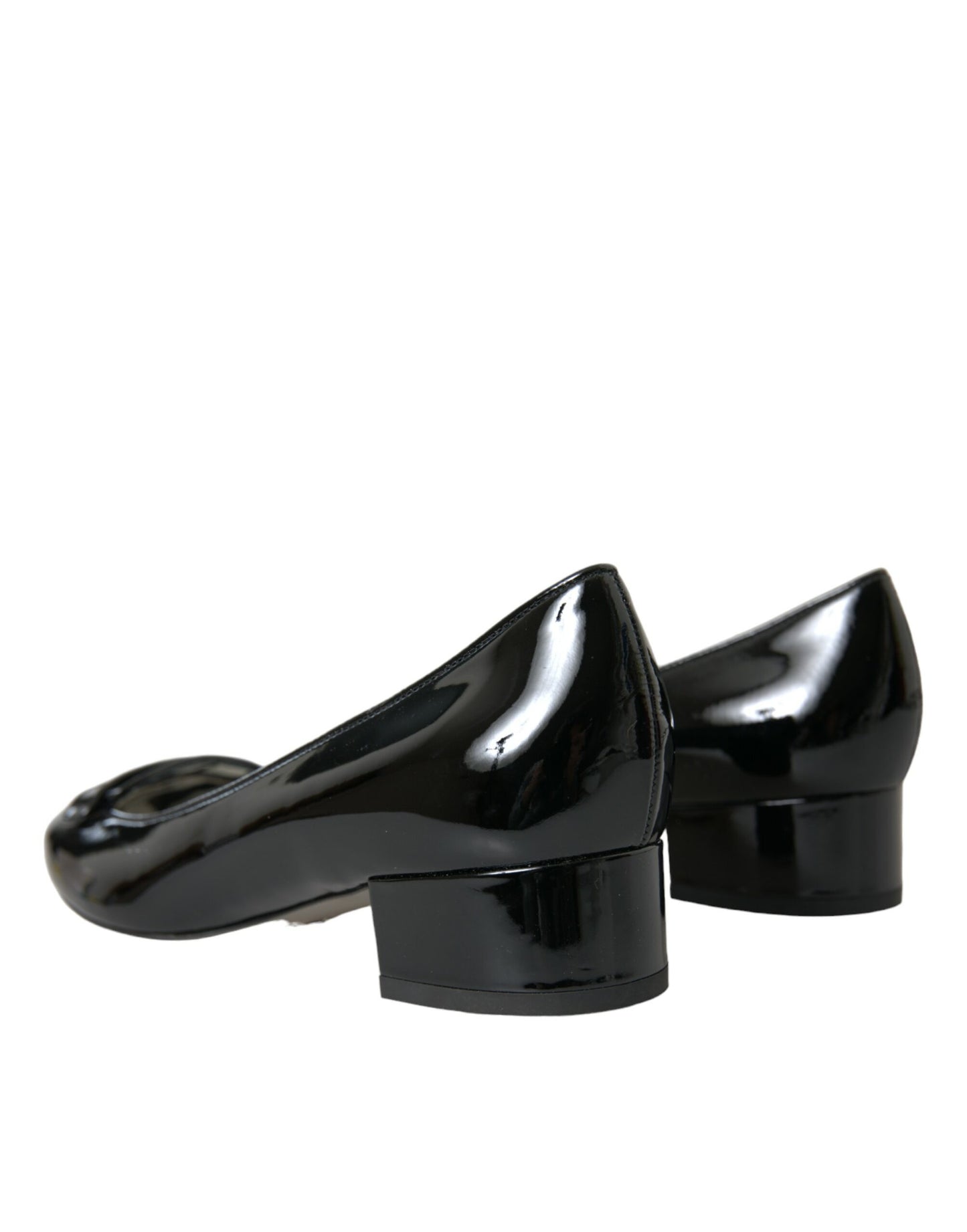 Dolce & Gabbana Sorte Laklæder Pumps Med Blokhæl